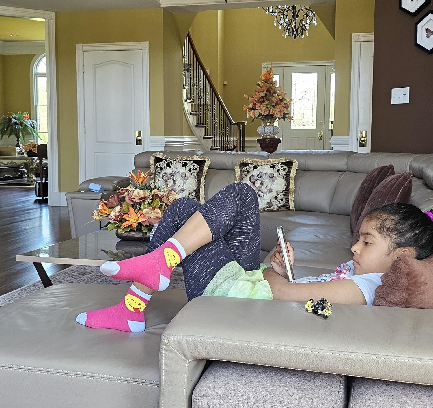 Different Touch 12 Pairs Pack Kids Girls Colorful Creative Fun Novelty Design Crew Socks - Image 3