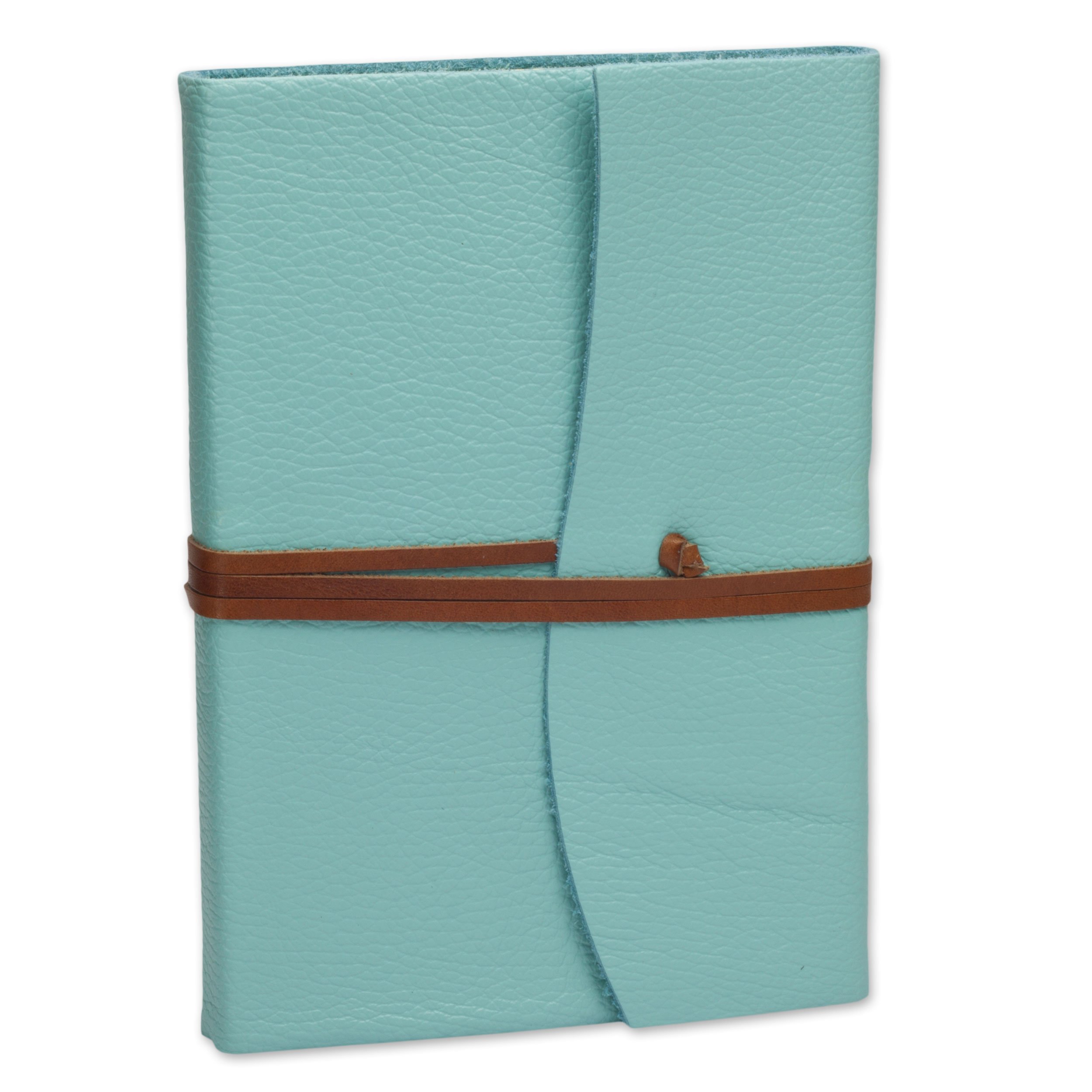 BELCRAFT Capri A5 mittelgroßes Notizbuch aus Leder, Handgearbeitet in klassischem Italienischem Stil, Geschenkschachtel inklusive, Tagebuch, Lederbuch A5 (15x21 cm) Aqua