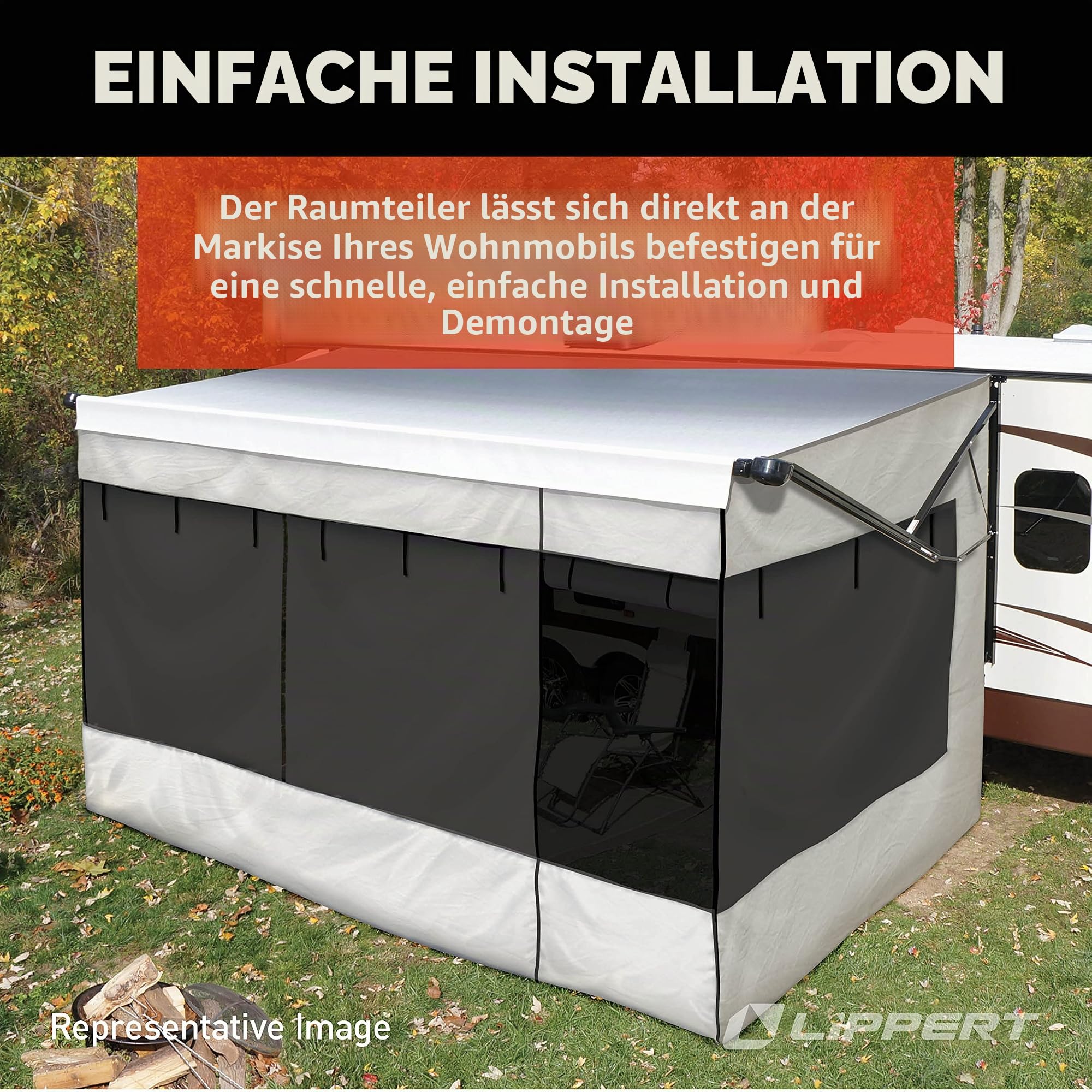 Solera 362226 Familien-Vorzelt, 335 cm, für 300 bis 640 cm manuelle oder elektrische Wohnmobil-Markisen, Polyestergewebe, wetterfest, Aufbewahrungstasche, kompatibel, Dometic, Carefree