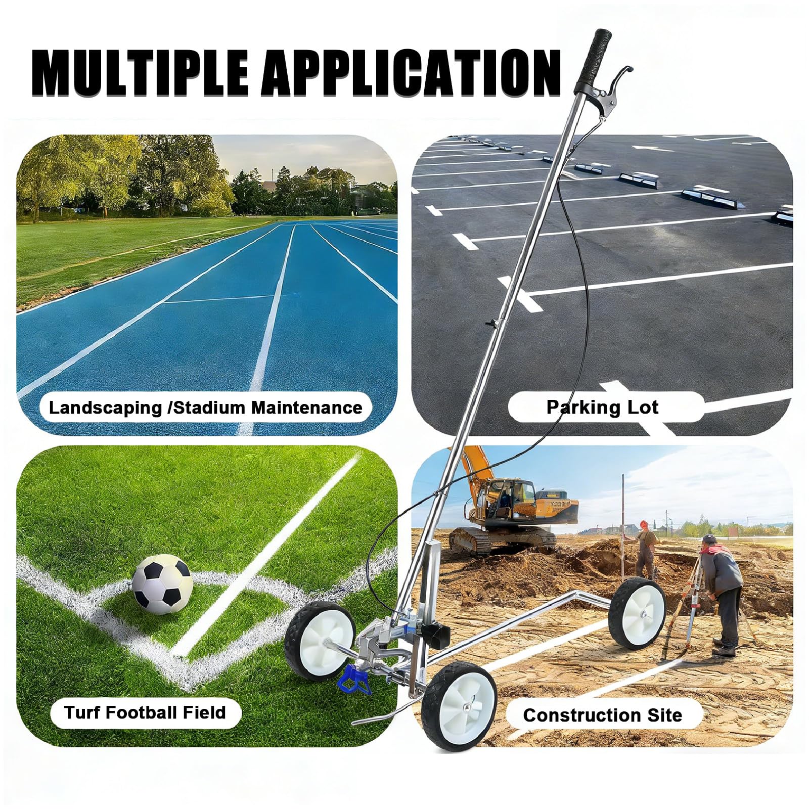 Marcatura marcatrice per pavimentazione, efficiente marcatore manuale per marcature accurate su strade, piste e parcheggi - Applicazione di vernice spray a freddo