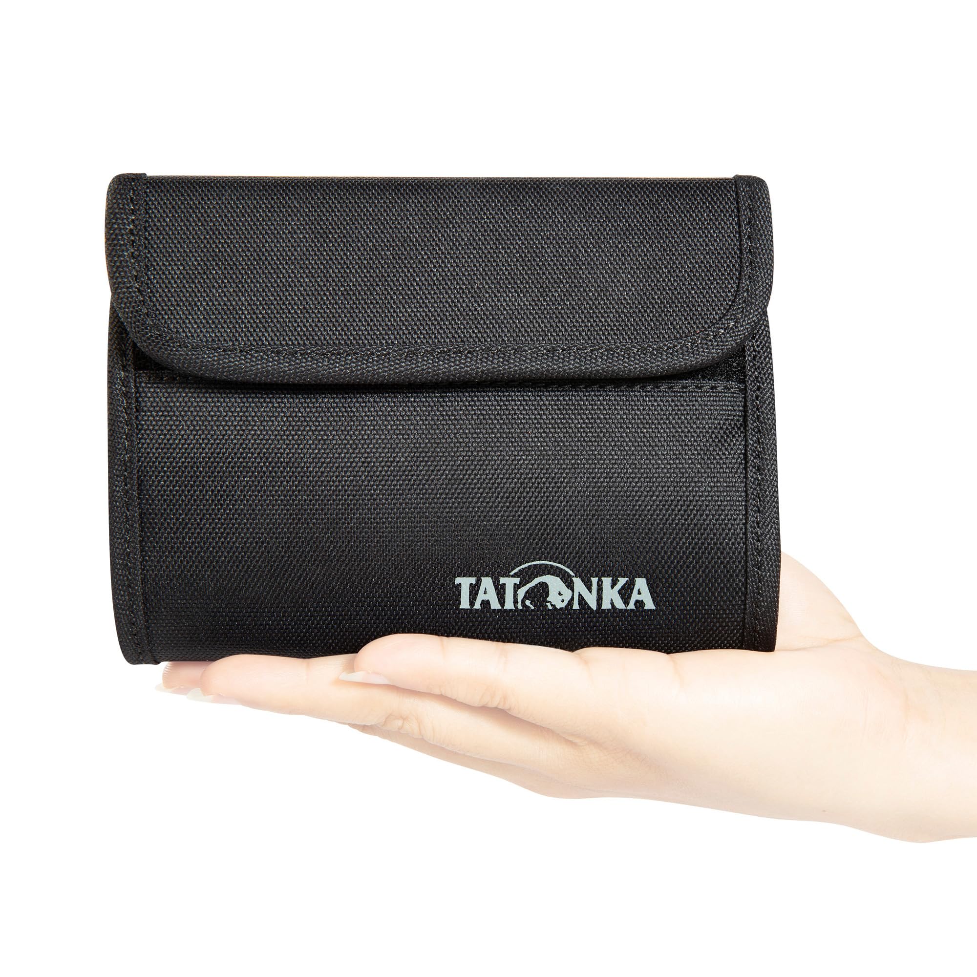 Tatonka Euro Wallet RFID Block – portfel z blokadą RFID – certyfikat TÜV – przegródki na karty kredytowe, okienko i przegródka na monety, czarny