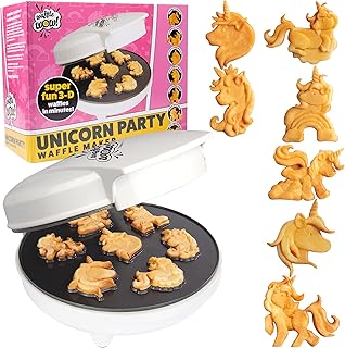 Unicorn Mini Waffle Maker- Creates 7 Different Unicorn Animal Shaped Waffles in Minutes- A Fun and Cool Magical Breakfast for Kids & Adults - Electric Non-Stick Waffler Iron, Fun Gift for Girls