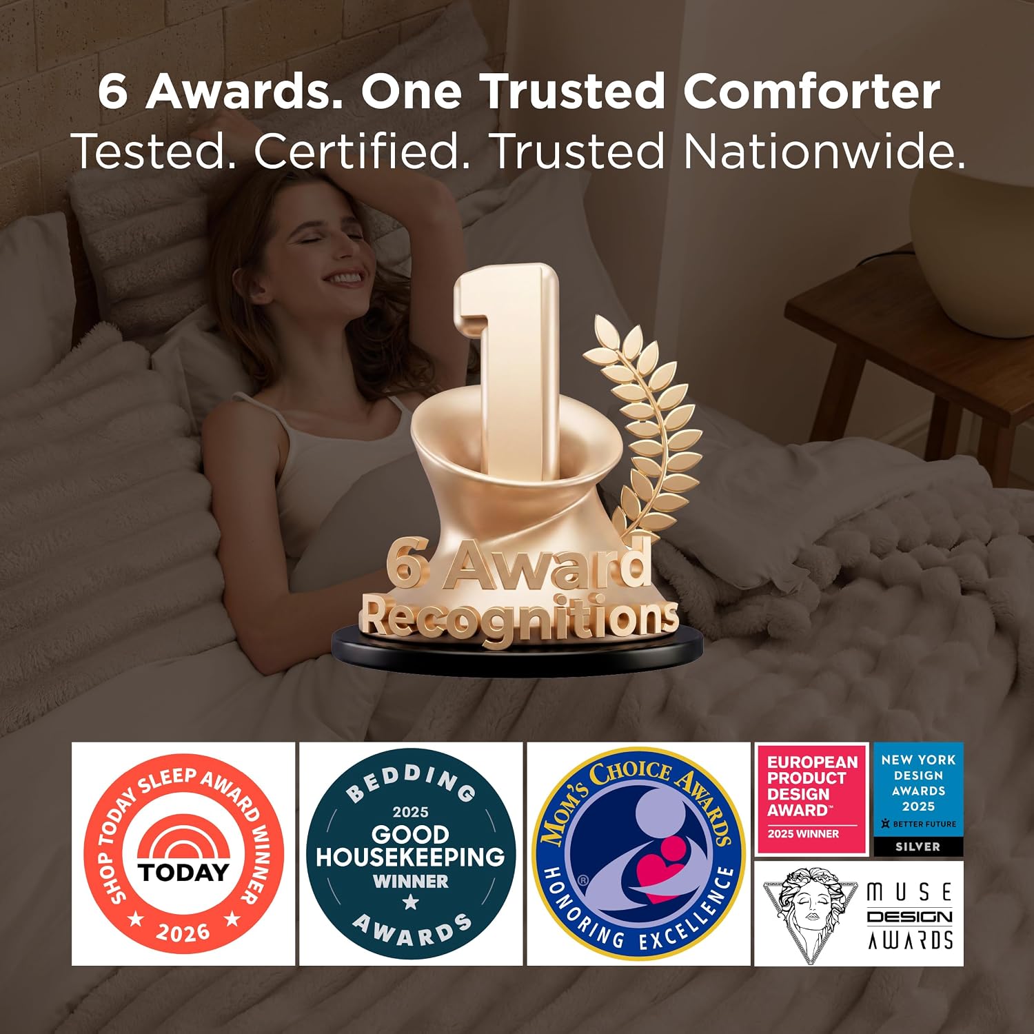 Bedsure Gentlesoft™ 2-in-1 King Size Comforter Set and Detachable Fluffy Blanket, Beige Bedding Set for All Season Use, Detachable Design for Space Saving (Includes 2 Pillow Shams, 2 Pillowcases) image 3
