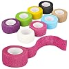 HXC 8 Roll Self Adhesive Bandage, Colorful Vet Wrap for Dogs Cats Bird,Elastic Wrap Bandages for Medical Sports,Non-sticky Hair Bandage Tape 2.5cm 4.5m