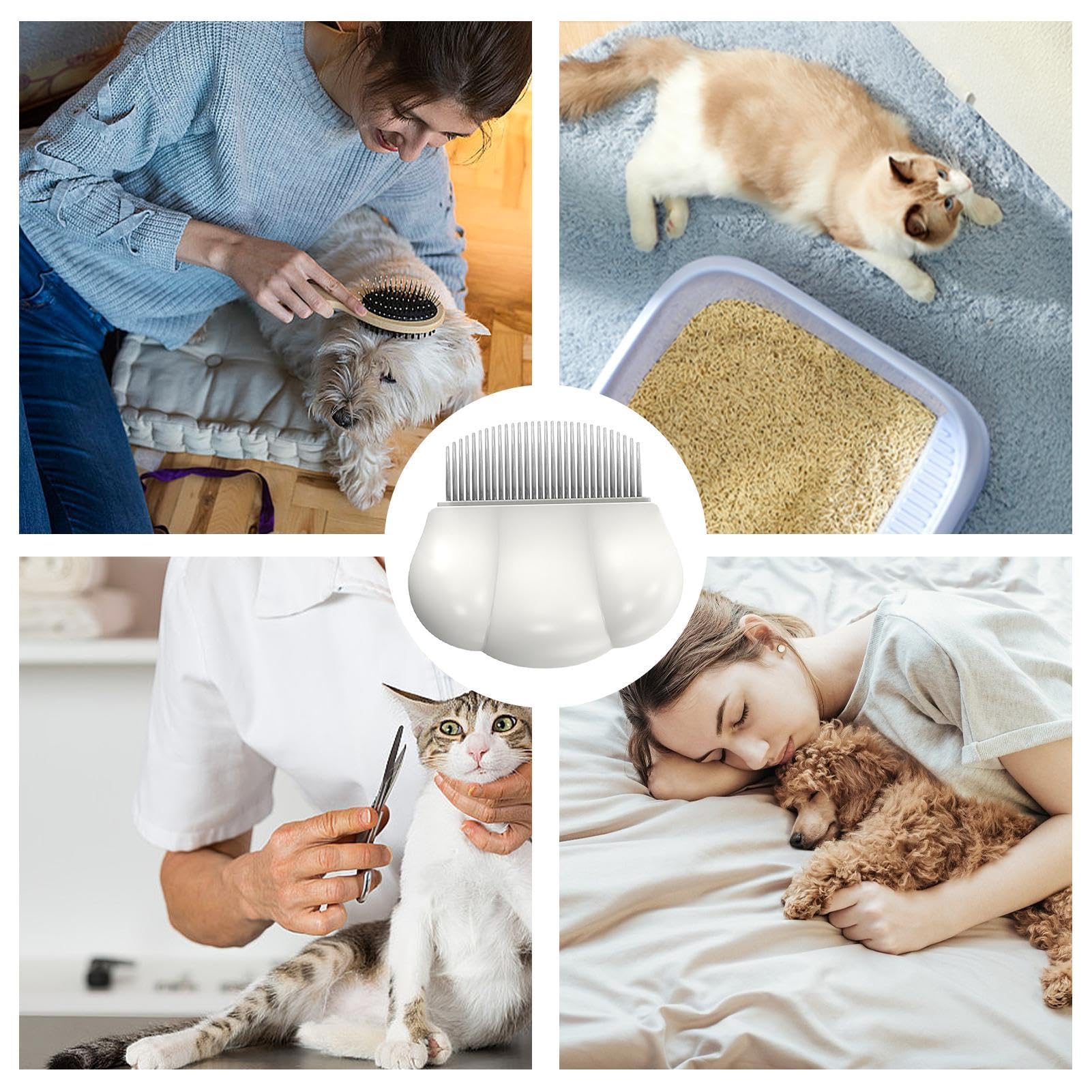Kämme für Hundepflege, Kamm für Hunde, Hundekamm mit langen und breiten | Zähnen, der Muschelkamm der Bürste zur Beseitigung von Knoten Knoten, Matten, Entfernen