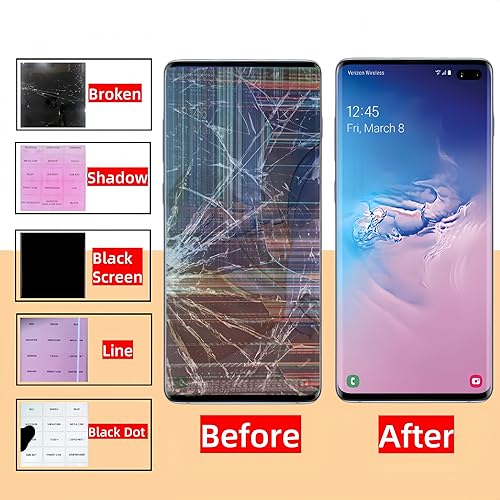 Miniatura 3 de LNONLS Conjunto de pantalla LCD de repuesto para Samsung Galaxy S10 Plus OLED Touch Digittizer pantalla con marco S10+ 6.4" G975U G975FD G975A todos