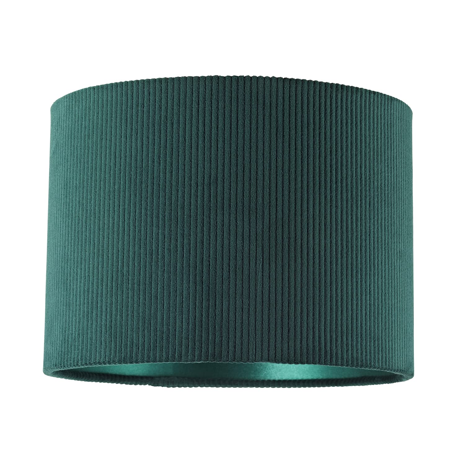 Happy Homewares Dark/Green Forest Corduroy Fabric 10' Lamp Shade With Inner Emerald Satin Lining