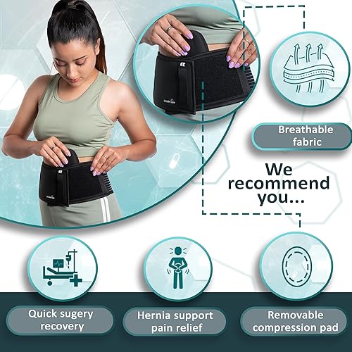 Miniatura 3 de Wonder Care - Cinturón de soporte de hernia umbilical Carpeta abdominal para hernias de ombligo o hernias de ombligo, soporte para aliviar el dolor