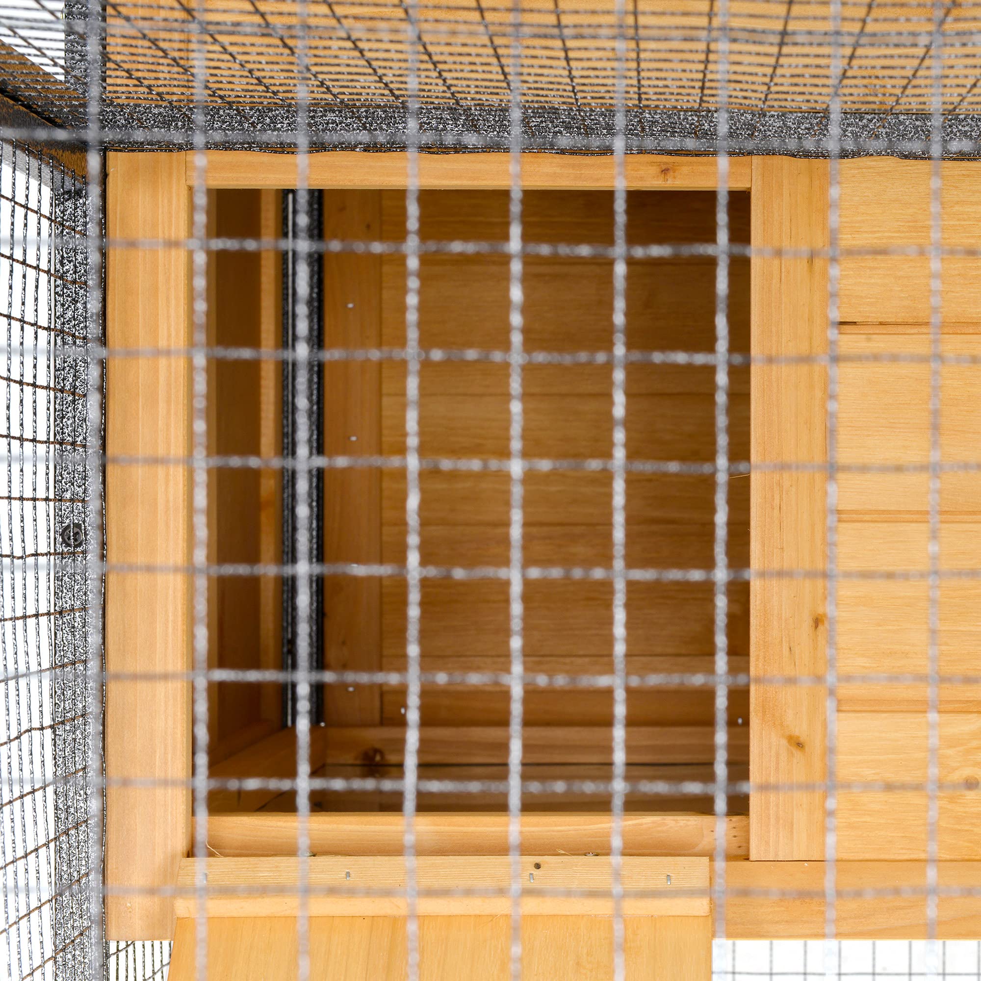 PawHut Conejera de Exterior Jaula para Mascotas Pequeñas 2 Niveles con Rampa Bandeja Extraíble de Madera y Metal 122x63x92 cm para Conejos Cobayas Madera y Gris