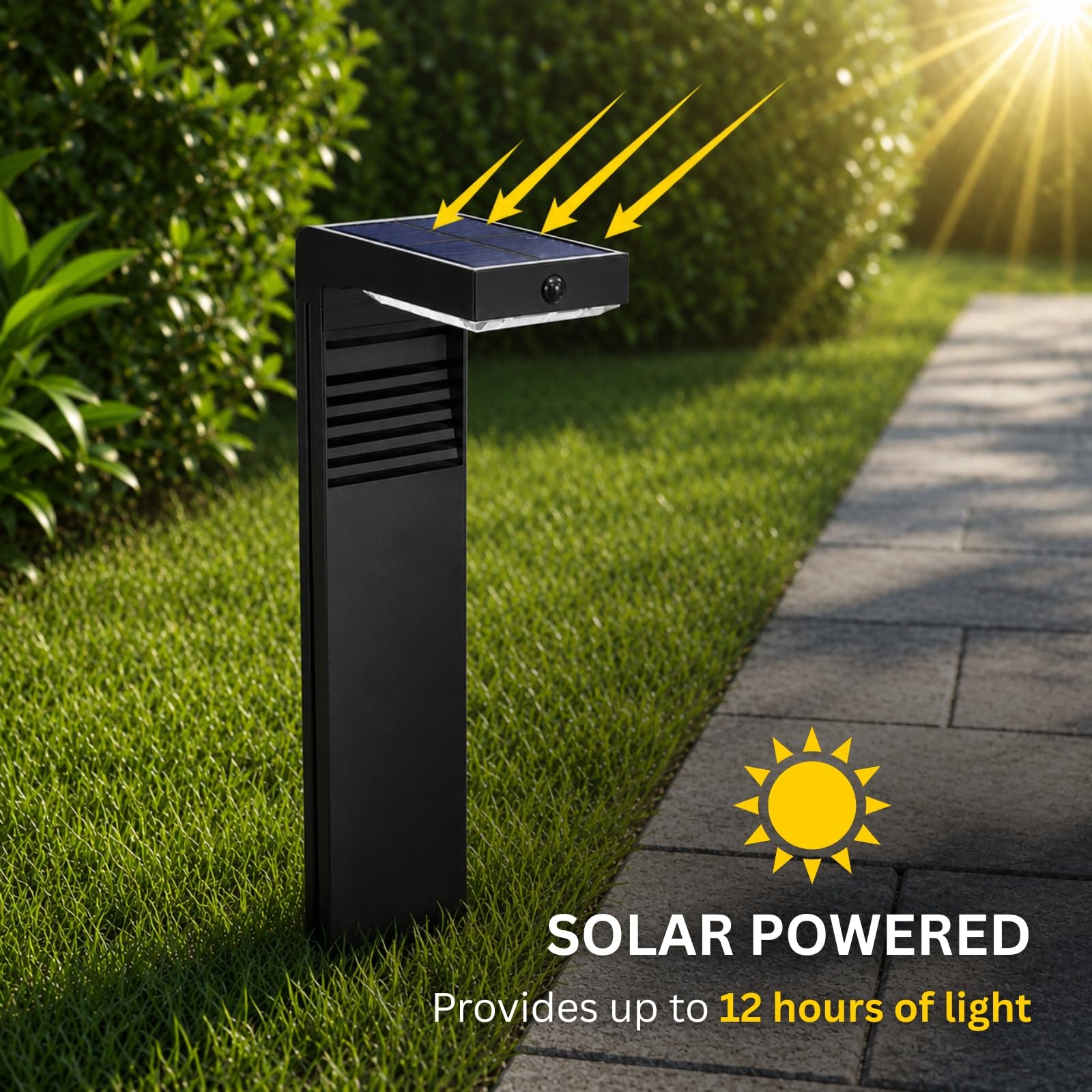Auraglow Borne Solaire Extérieur, Détecteur de Mouvement, Jardin, Lot de 2