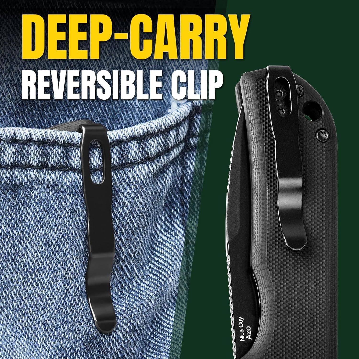 Kizer Nice Guy Couteau Pliant de Poche, 7,21 cm Lame en Acier D2, Manche en G10 Petit Couteau EDC, Non-Automatique Liner Lock Flipper, Couteaux Tranchants pour Camping Randonnée et Survie V3011M1