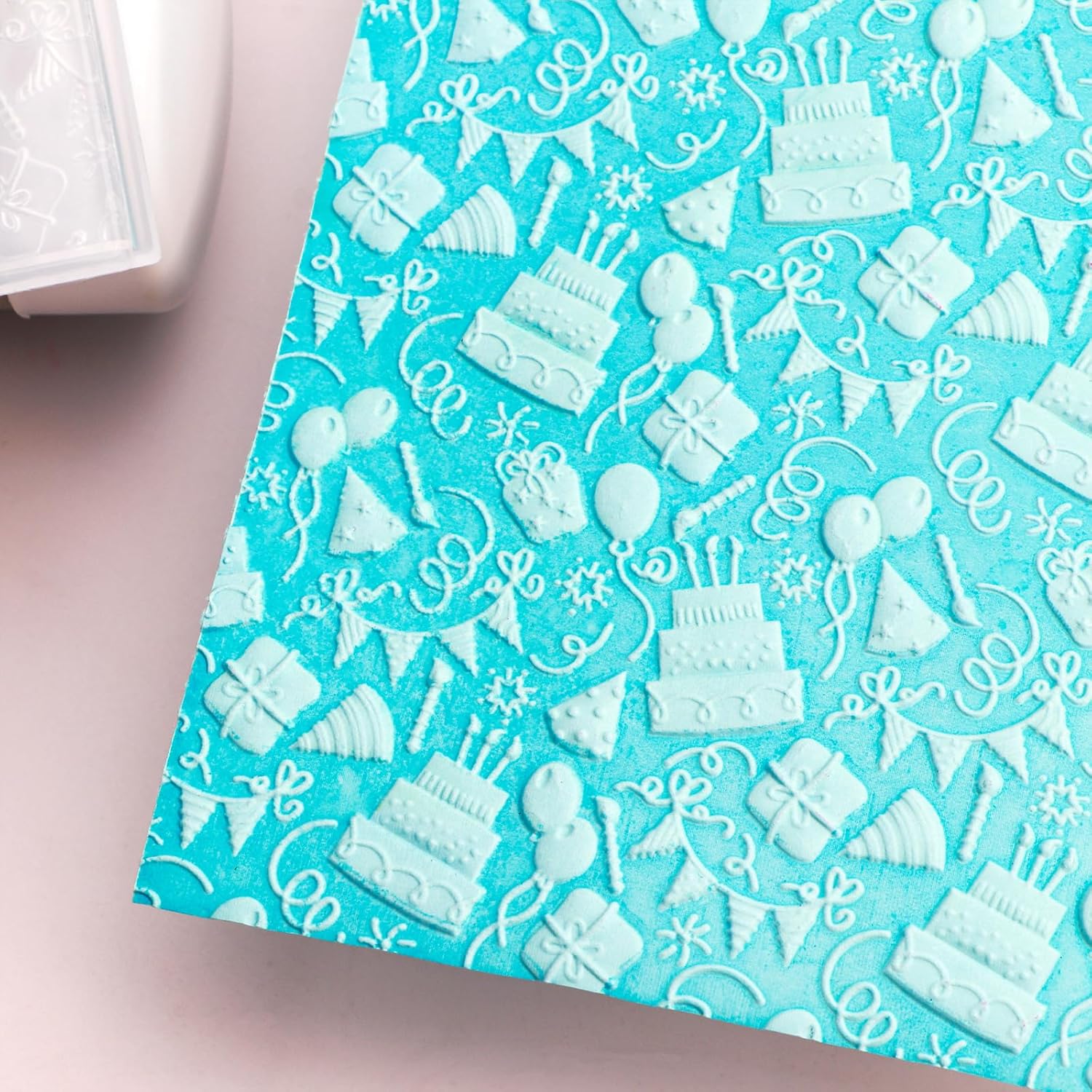 Briartw Birthday Celebration 3D Embossing Folder Create Textured Backgrounds for Card Making and Scrapbooking and Other Paper Craft Album Stamps DIY Decoration,Clear Plastic Texture Fades Template