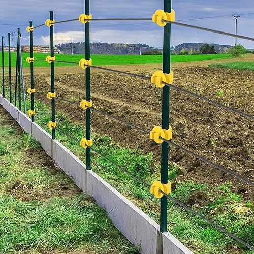 Miniatura 7 de Geiserailie Aisladores de poste en T, 150 unidades, alambre más corto, ajuste cómodo, clips para postes en T, aislantes para agricultura y