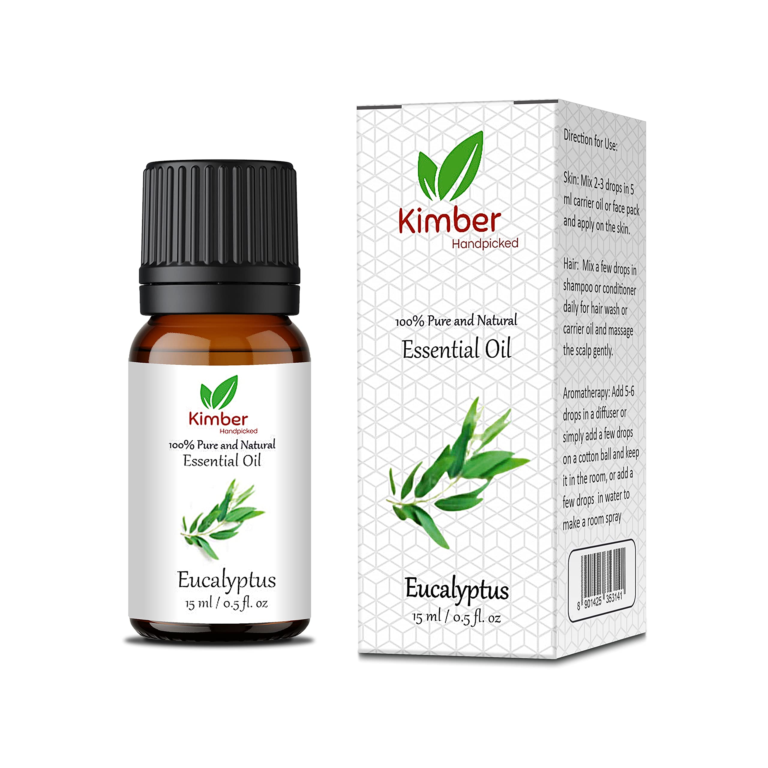 Kimber Eucalyptus Essential Oil, Perfect For Steam Inhalation, Massage, Mosquitoes Repellent, Aromatherapy, Relaxation, Skin Therapy, Hair Care, Nilgiri oil, Diffuser and Therapeutic Grade (15ML) (B09YY69TZN) Amazon Price History, Amazon Price Tracker