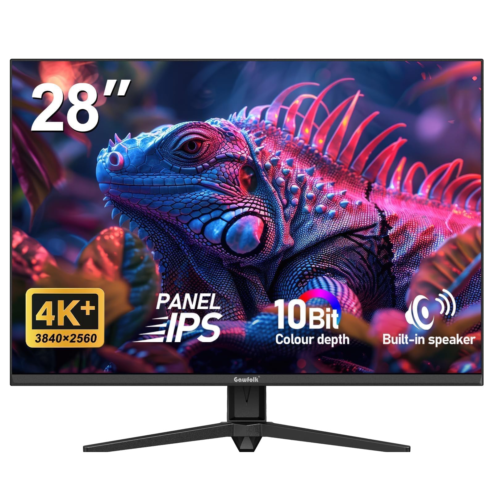 Gawfolk 28 Pollici Monitor 4k PC schermo IPS Ultra HD (3840×2160p) 3:2 10 bit 128% sRGB altoparlanti integrati DisplayPort HDMI bianco