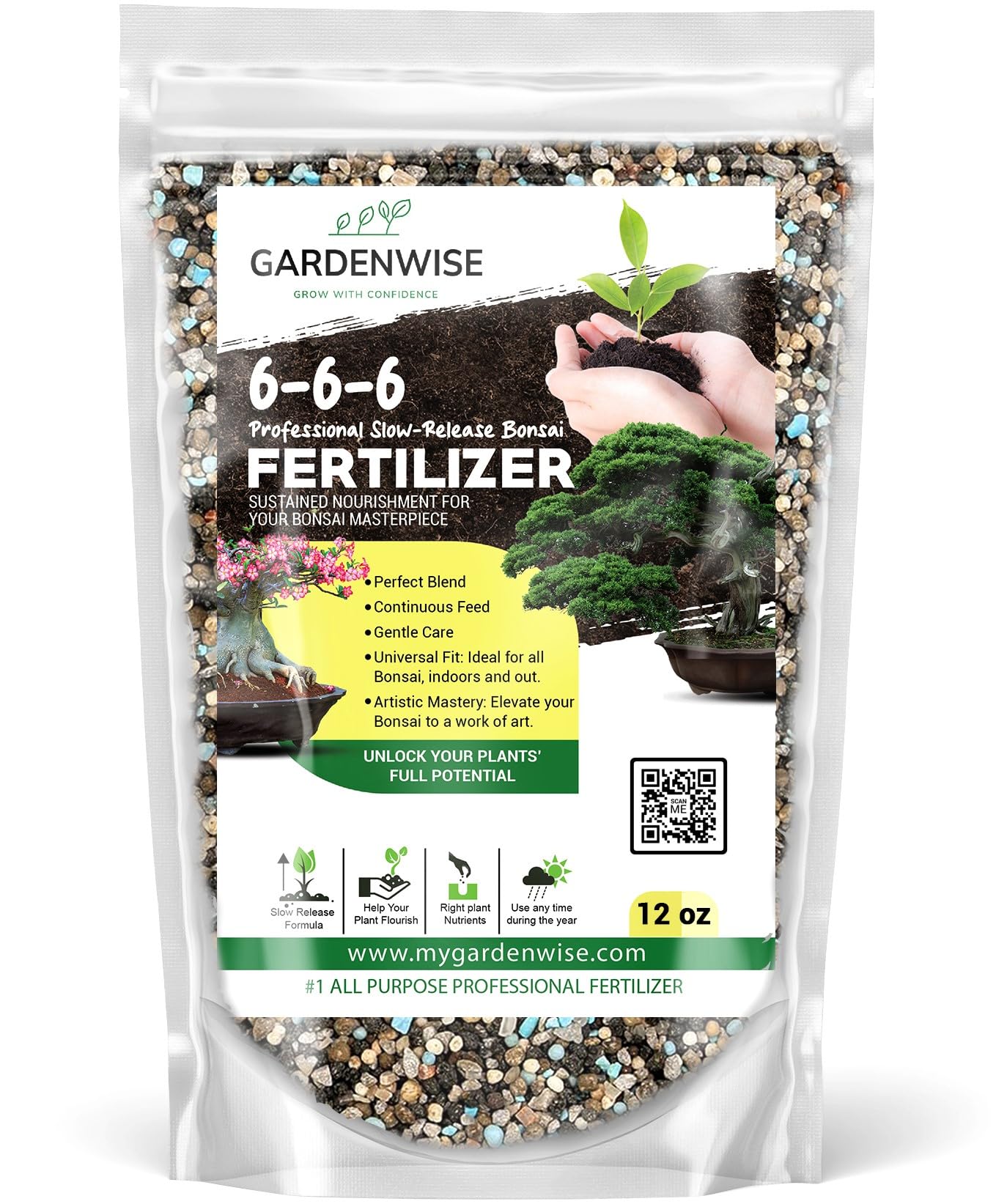 GARDENWISE Bonsai Fertilizer Pellets – Slow-Release Bonsai Tree Fertilizer & Food for Compact Growth, Dense Branching & Healthy Roots | Ideal for All