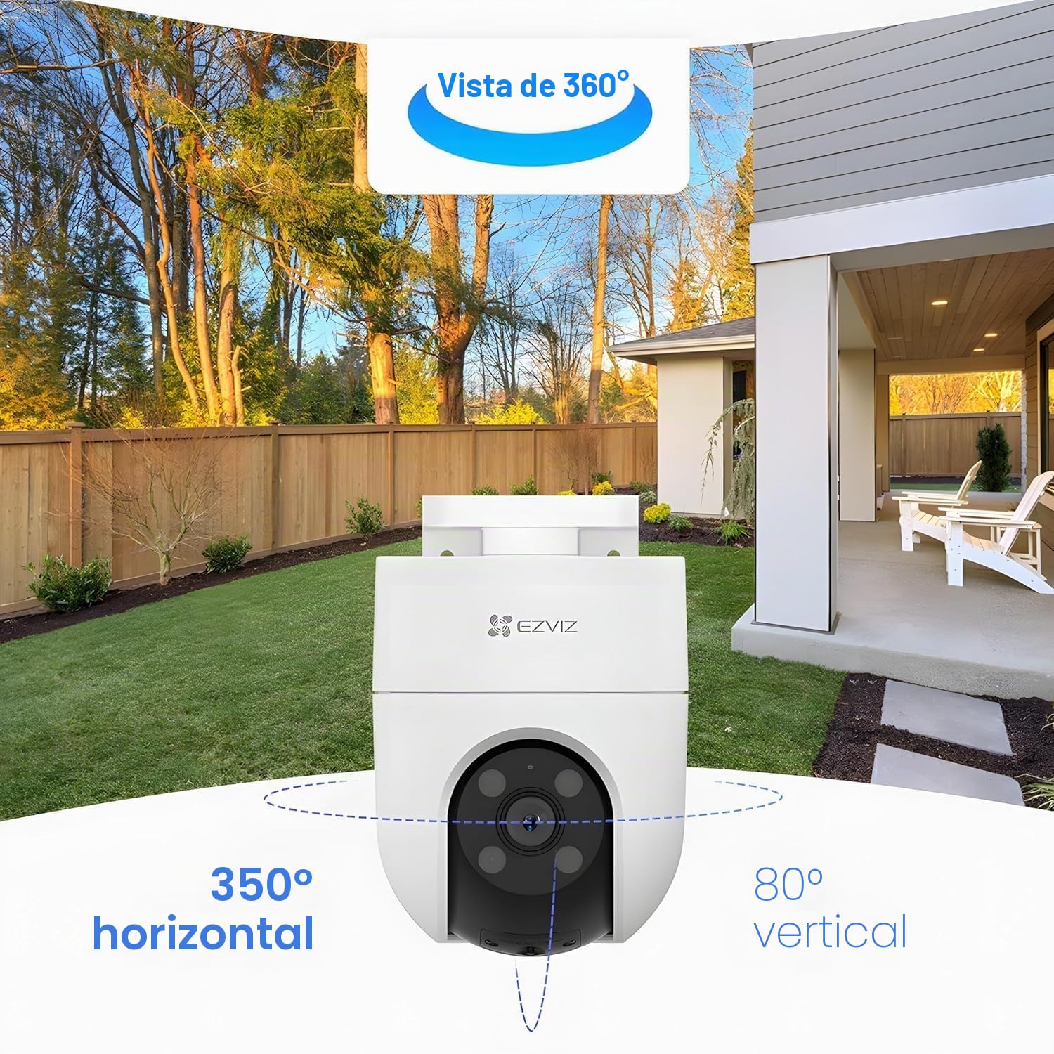 EZVIZ H8c 4G 2K Cámara de Seguridad WiFi para Exteriores Panorámica 350º Visión Nocturna