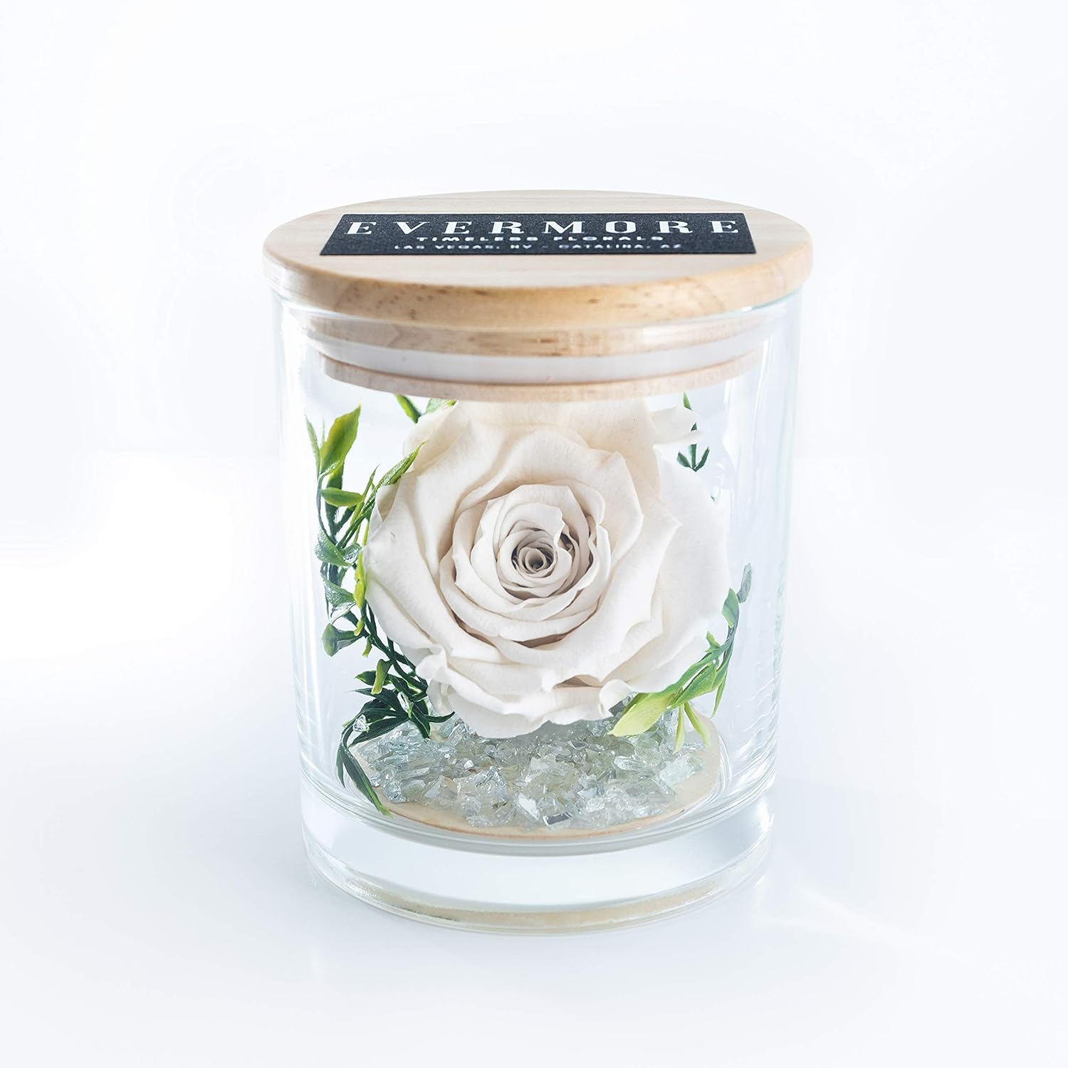 The Evermore Preserved White Rose Keepsake Gift Jar Gift