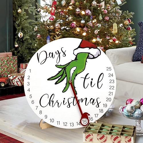 Miniatura 5 de DAZONGE Letrero de bienvenida para decoraciones navideñas, calendario de Adviento de cuenta regresiva de Navidad 2023 para todas las edades, corona