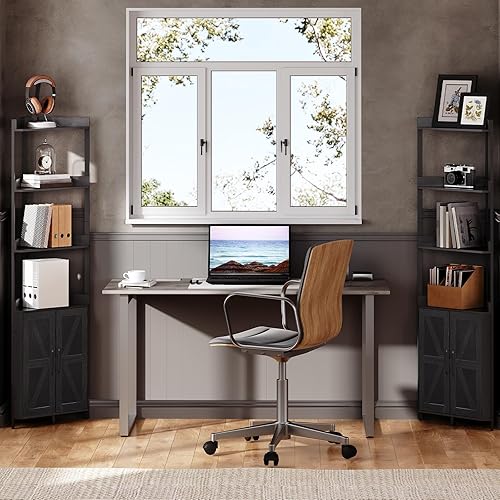 Miniatura 8 de HOOBRO Estante esquinero con almacenamiento, armario de almacenamiento de esquina alto, estante esquinero de 5 niveles, estantería de esquina