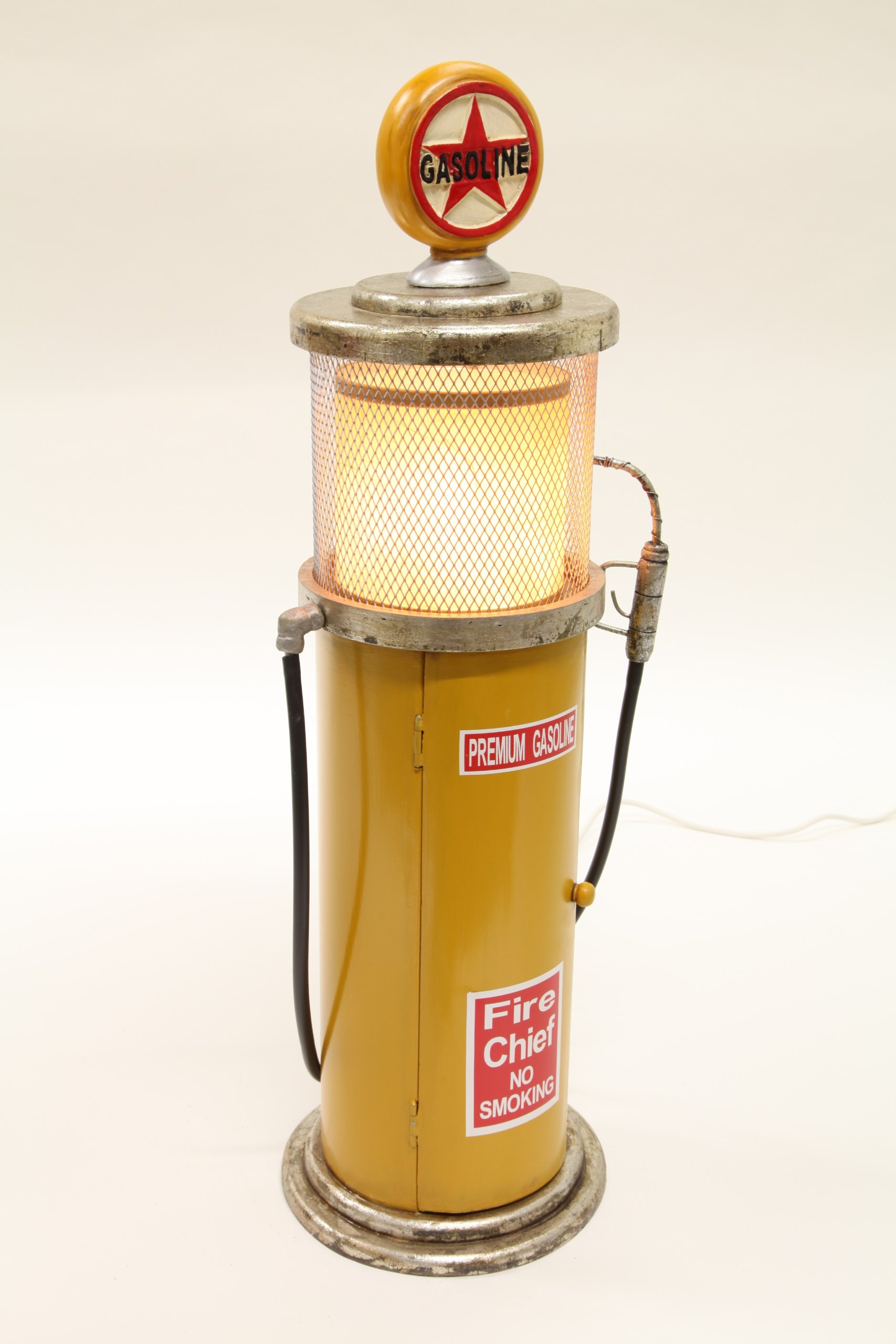 Mobiletto Porta CD A Forma Di Pompa Di Benzina Retro - Con Luci, 5 Ripiani, Chiusura Magnetica - Foto 8