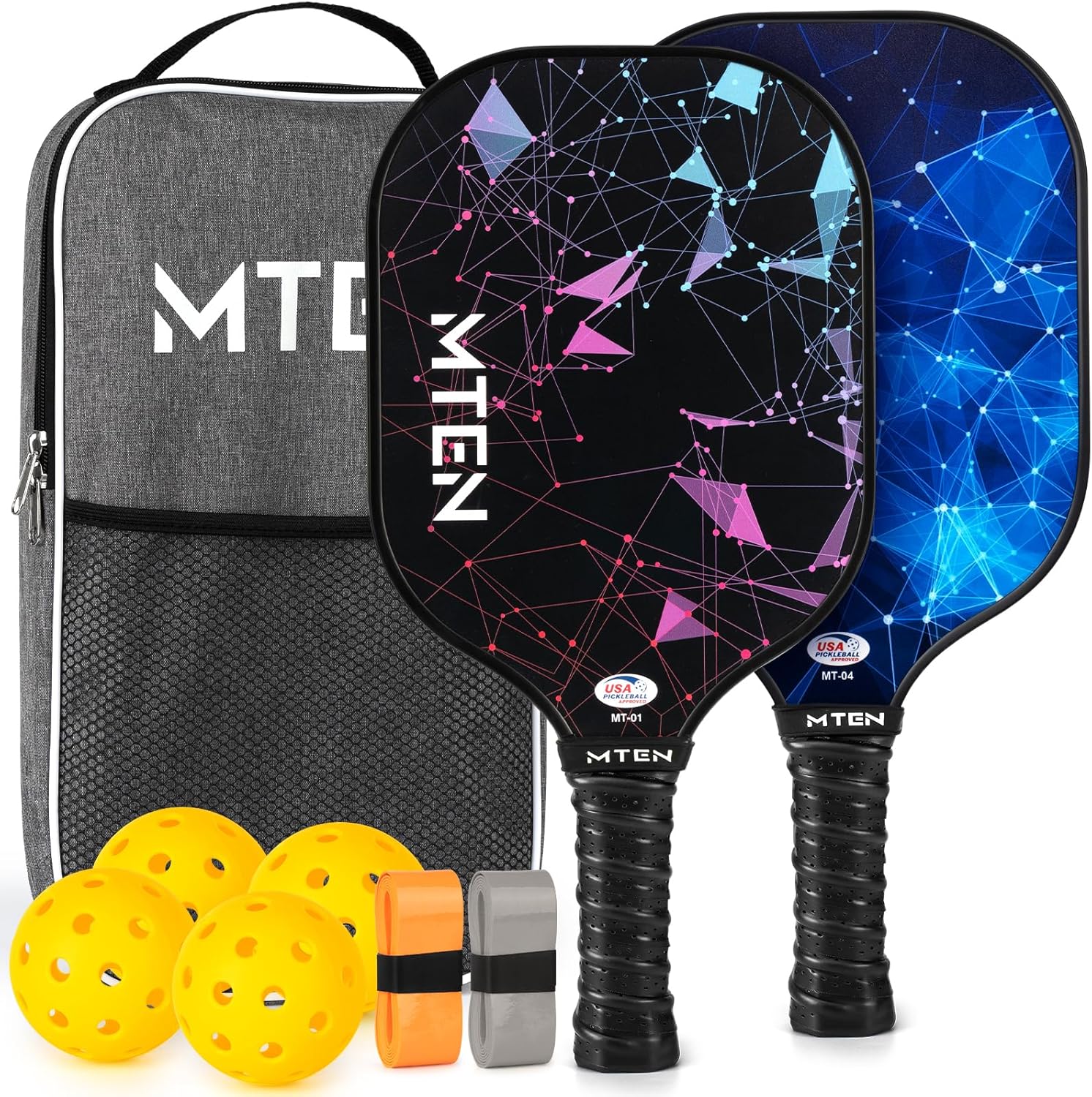 Pickleball Paddles, USAPA Approved Fiberglass Surface Pickleball Set with Pickleball Rackets, Pickleball Paddles Set ​for Men Women