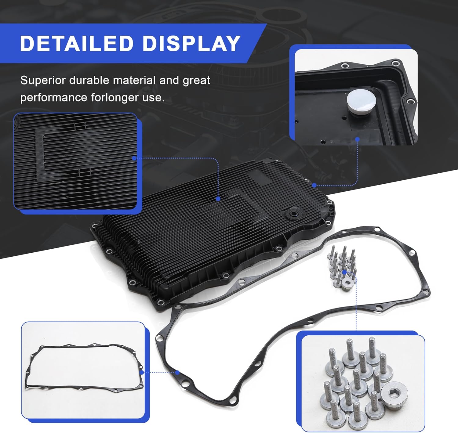 LR023294 8-Speed Automatic Transmission Oil Pan Kit with Filter Gasket Bolt 24117624192 Compatible with BMW X1 X3 X5 X6 Z4 F23 116i 335i 530i 550i 640i 750i Land Rover Jaguar Maserati