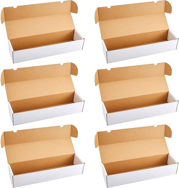 6 Pcs Trading Card Storage Box Trading Card Boxes Game Sport Card Cardboard Box Collectible Trading Card Cases for Baseball Card Football Card Basketball Card Storage