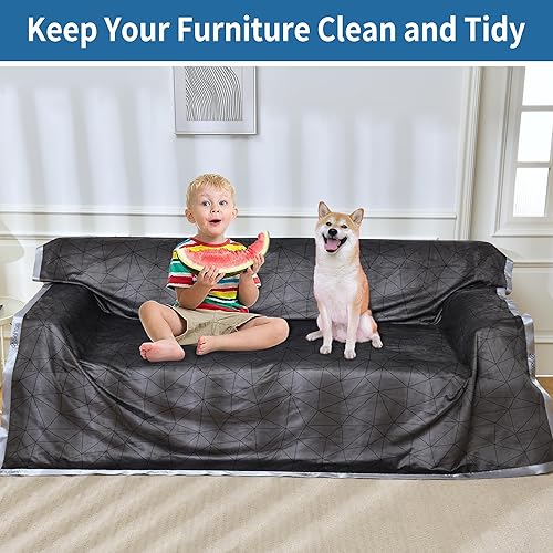 Miniatura 3 de Funda de manta impermeable de 90 x 90 pulgadas para bebés, adultos, perros, gatos o cualquier mascota, protector de 3 capas y manta 100% a prueba de