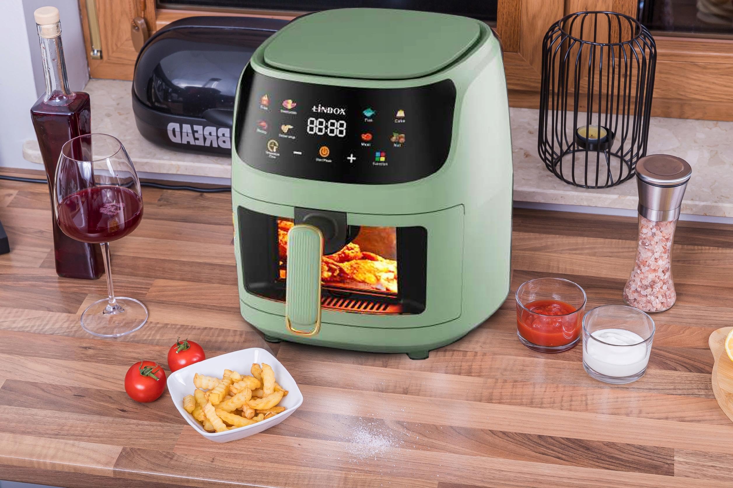 FRYTKOWNICA BEZTŁUSZCZOWA AIR FRYER LINBOX ZIELONA