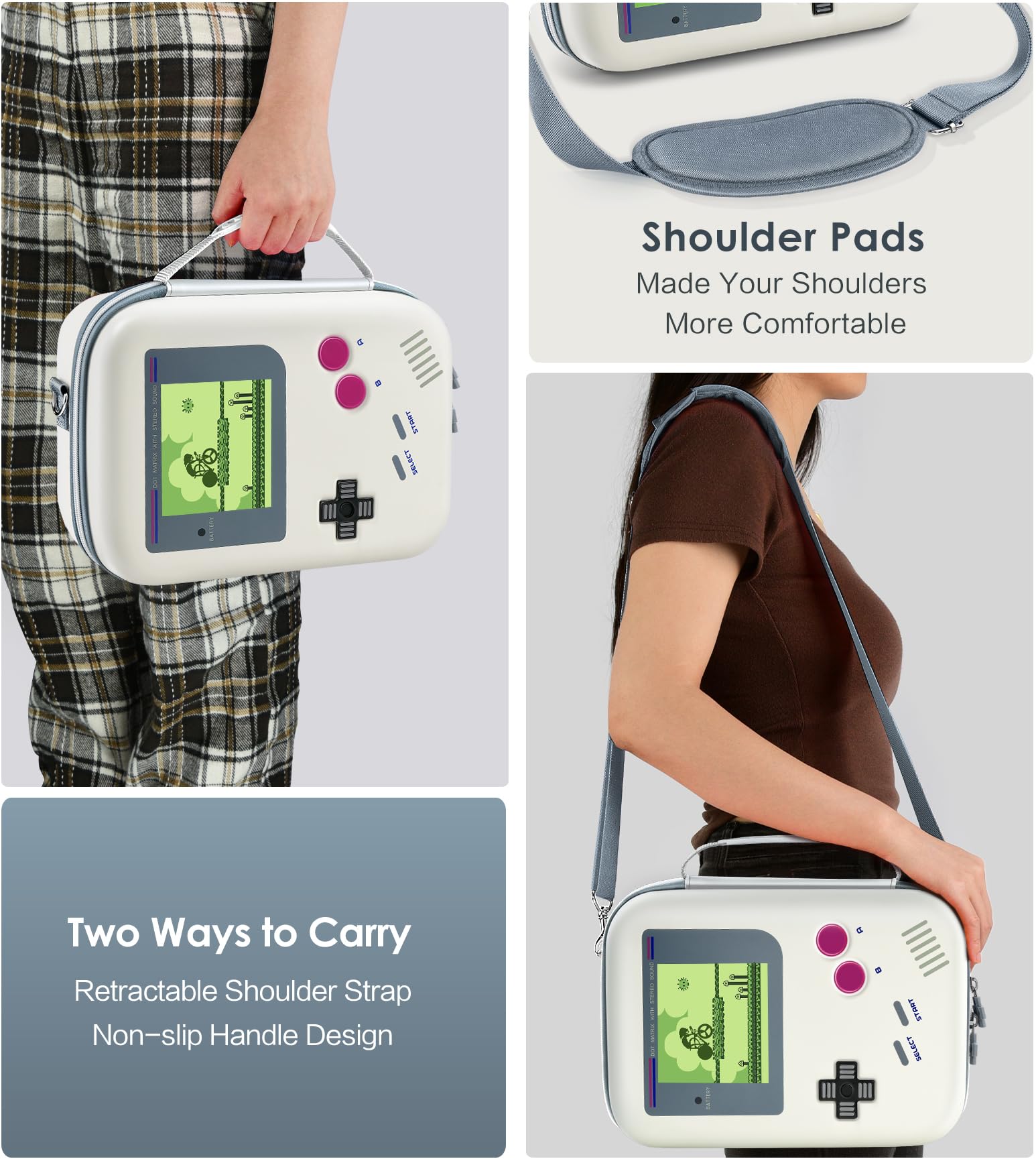ivoler Funda de almacenamiento para Nintendo Switch/para Switch OLED modelo (2021), bolsa de mensajero rígida protectora portátil de viaje, forro suave, 18 juegos para consola Switch Pro Controller