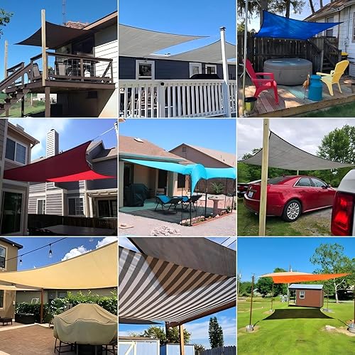 Miniatura 2 de Toldo cuadrado para patio y exteriores, tela resistente y permeable, con protección UV