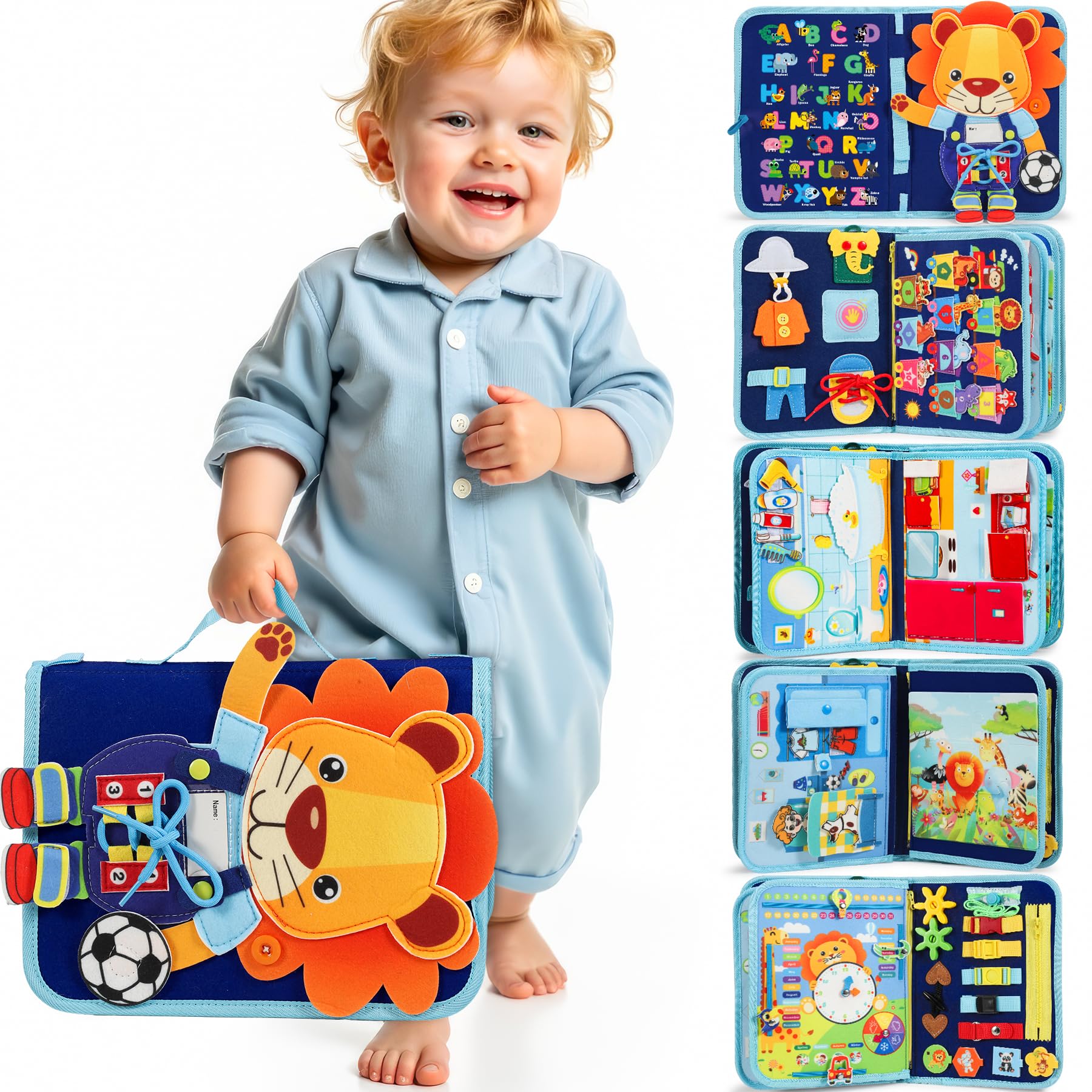 Gontence Busy Board - Giochi Bambini 2 3 Anni - Giochi Montessori 1 Anno - Giochi Educativi 3 4 5 Anni - Pannello Sensoriale Montessori - Regalo