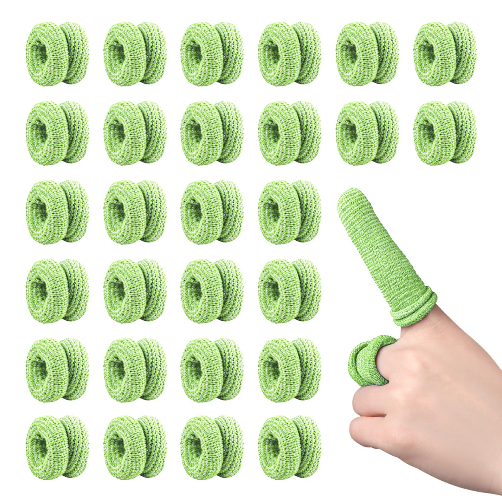 30 Piezas Venda Tubular Elastica, Venda Tubular Dedos, Vendajes Tubulares para Dedos, Vendajes Tubulares Tubular Para Dedos, Compañeros Cunas para Dedos Vendas Blancas Azules (Pasto Verde)
