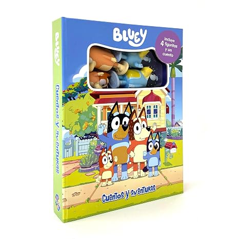 Bluey Cuentos y aventuras - Libros de actividades para niños, cuento de 10 páginas y 4 figuras