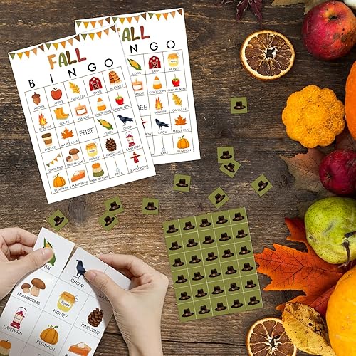 Miniatura 3 de Fall Bingo Game Cards, Thanksgiving Day Bingo, Fall Party Game, for Fall Autumn Classroom Family Birthday Party Activity02