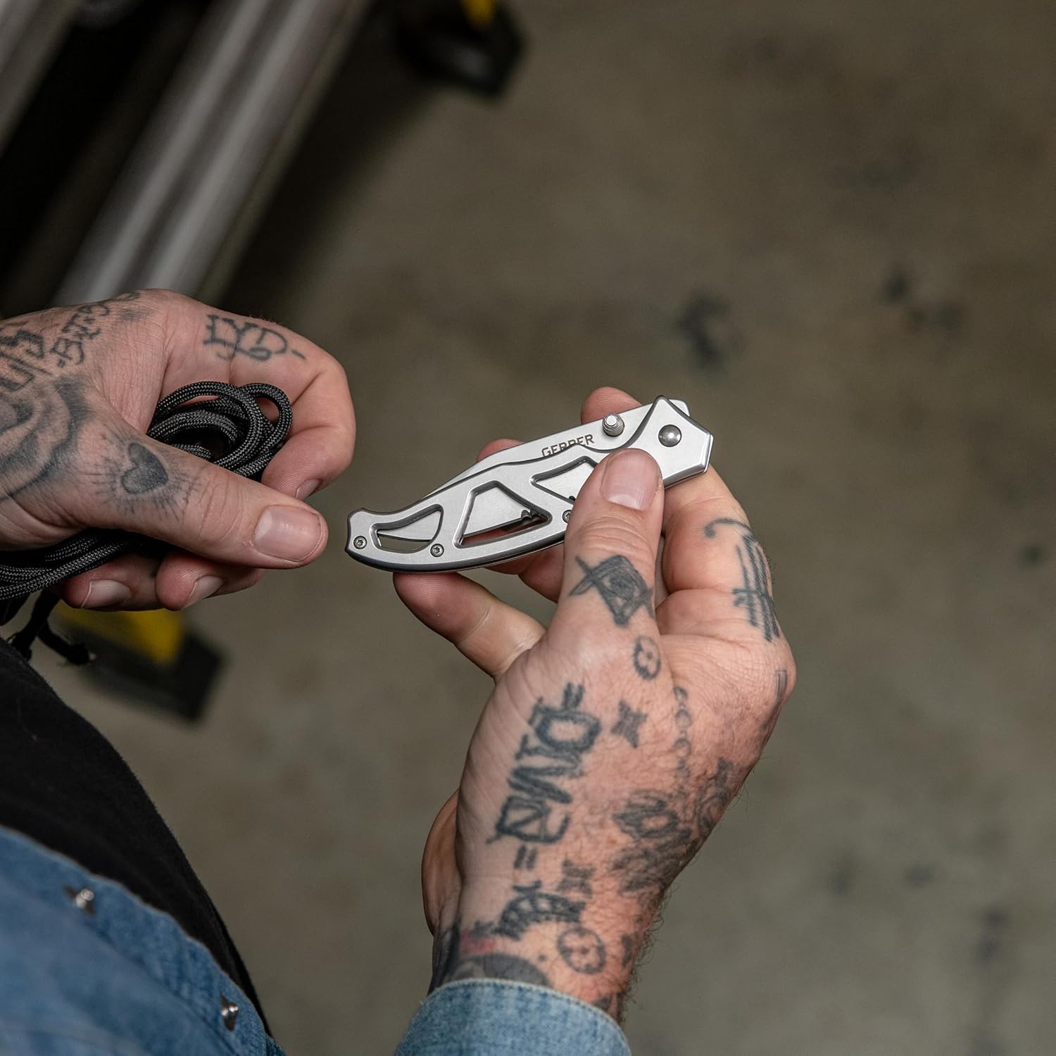 Gerber Gear Paraframe I EDC Folding Pocket Knife with Clip, 3" Serrated Edge with Safety Frame Lock, Stainless Steel