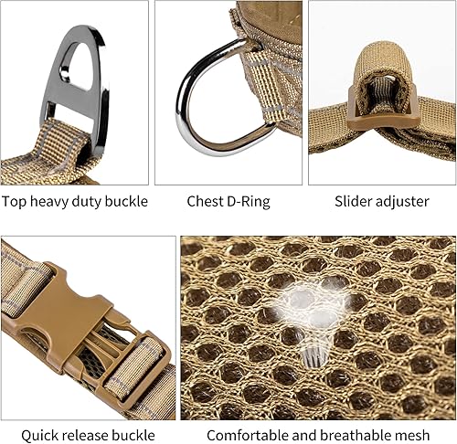 Miniatura 2 de Annchwool Arnés para perro sin tirones con funda para Airtag y dos parches, ajuste rápido y arnés reflectante a prueba de escapes, arnés de chaleco