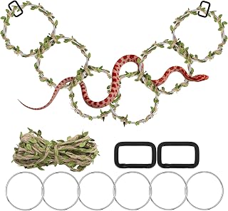 1+1 Big Snake Enrichment Rings for Ball Python, Climbing Toys for Corn Snake Enrichment Toys Snake Climbing Accessories for Terrarium, Bearded Dragon, Chameleon,Iguana,Gecko,Lizard, Parrot-（Big-4.7in）
