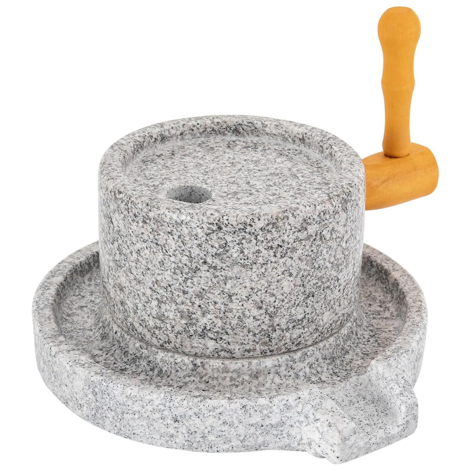 Macina manuale per cereali in pietra, fatta a mano, antica pietra abrasiva, multifunzione, per alimenti secchi e umidi, utensile da cucina
