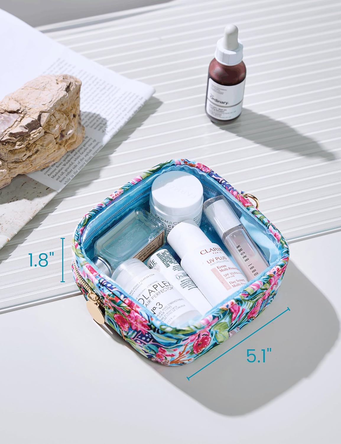 Yarnic Clear Makeup Bag for Purse Mini Makeup Bag Small Cosmetic Pouch for Women Cosmetic Organizer Travel Case, 2 Pack - Image 2