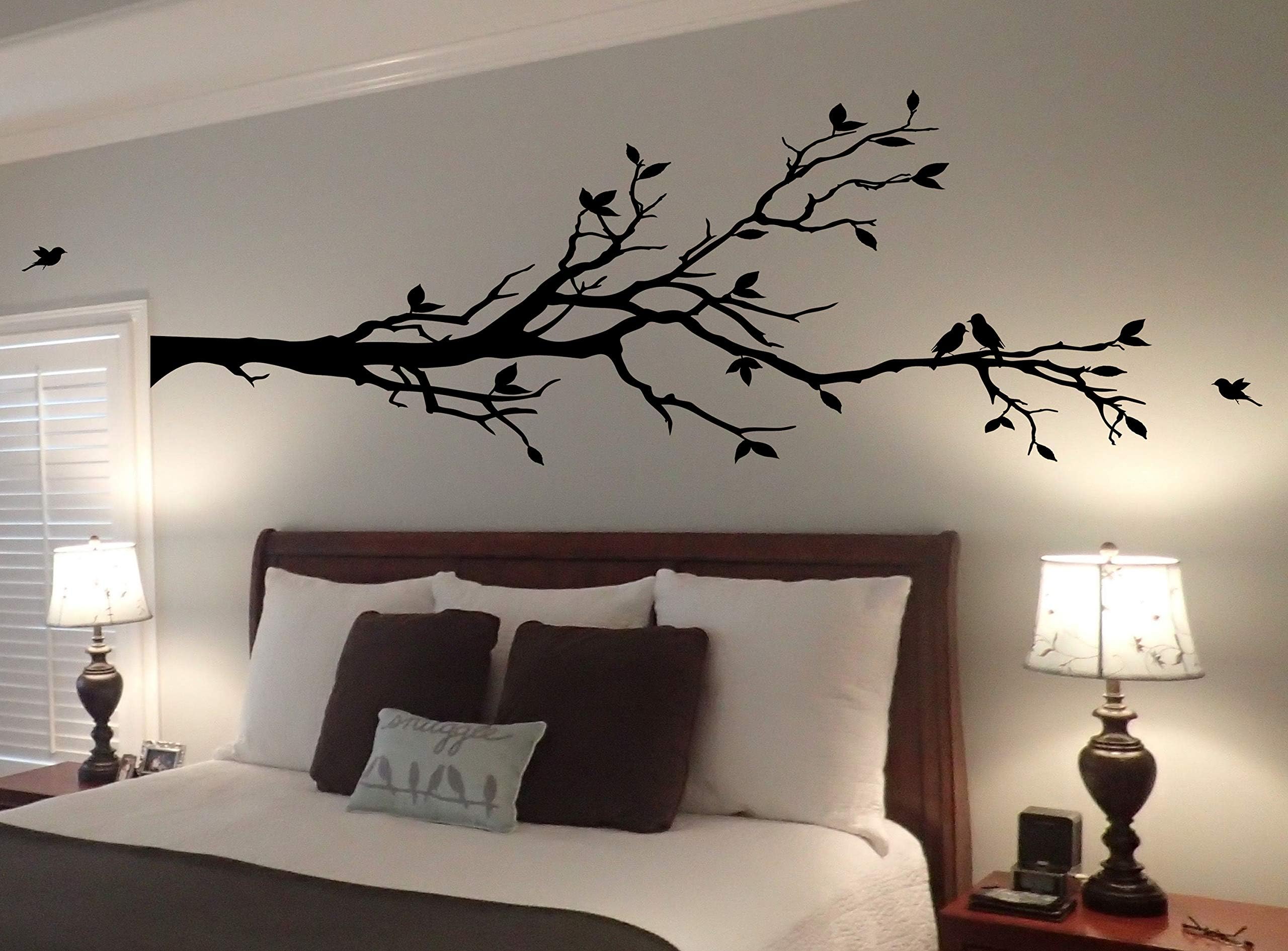 Extra Large Tree Branch Wall Decal Deco Art Sticker Mural with 10 Birds