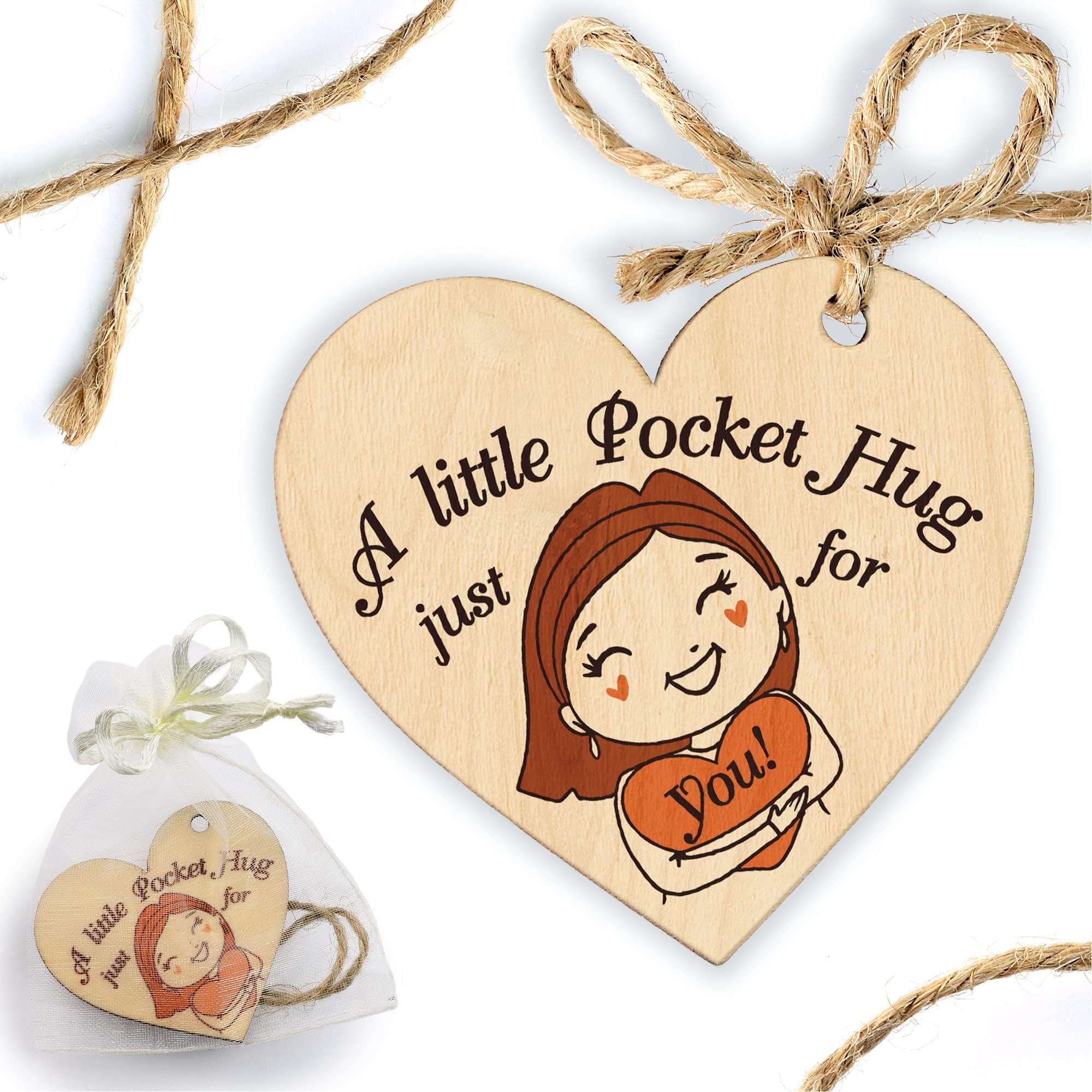 Crocowood Little Pocket Hug Heart Token Girl - Pocket Hug Mummy & Daughter - Pocket Hug Token Gift for Girlfriend, Friend, Kids