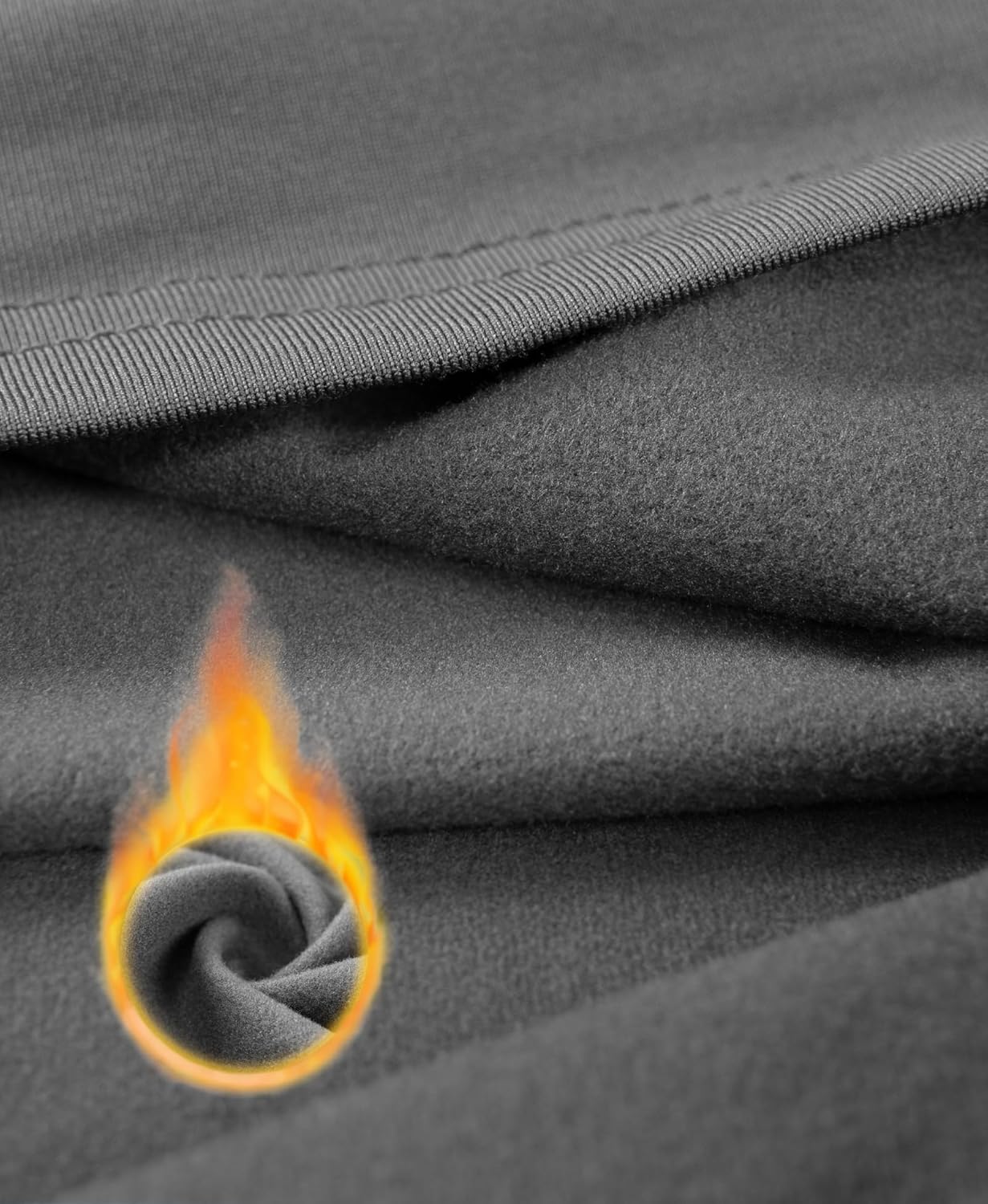 Men's Mock Turtleneck Long Sleeve Shirts, Thermal Athletic Undershirt Moisture Wicking Warm Base Layer Slim Fit - Image 5