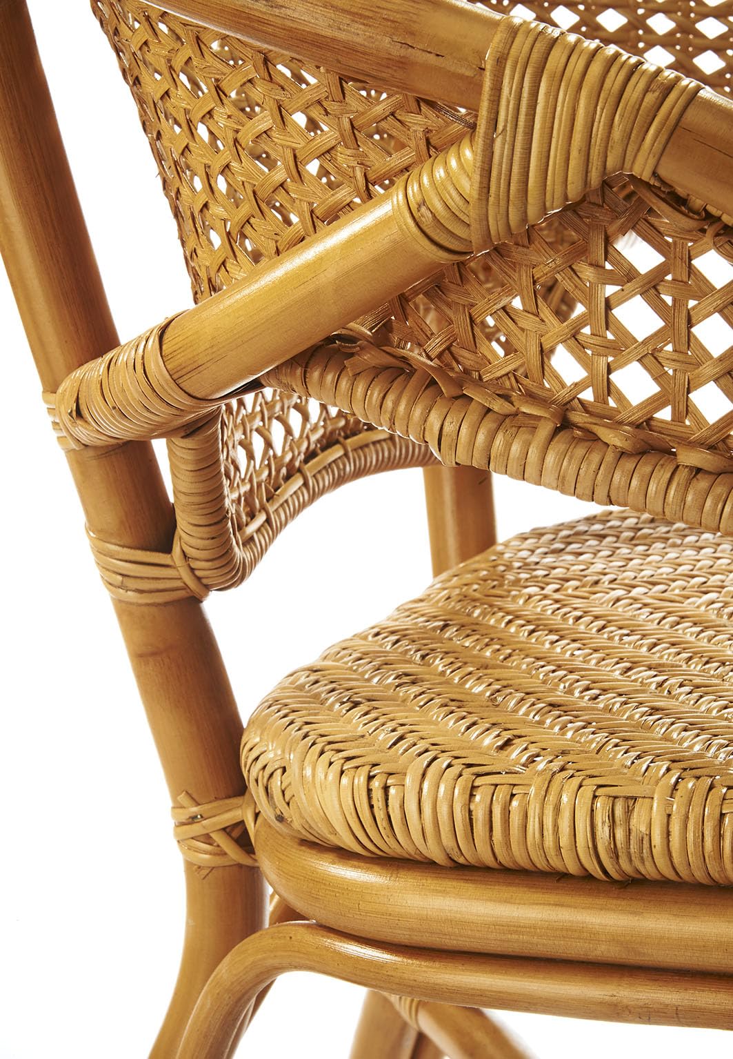 Kobolo Stuhl Rattanstuhl Sessel Rattansessel -Nimes- mit Wiener Geflecht - Natur