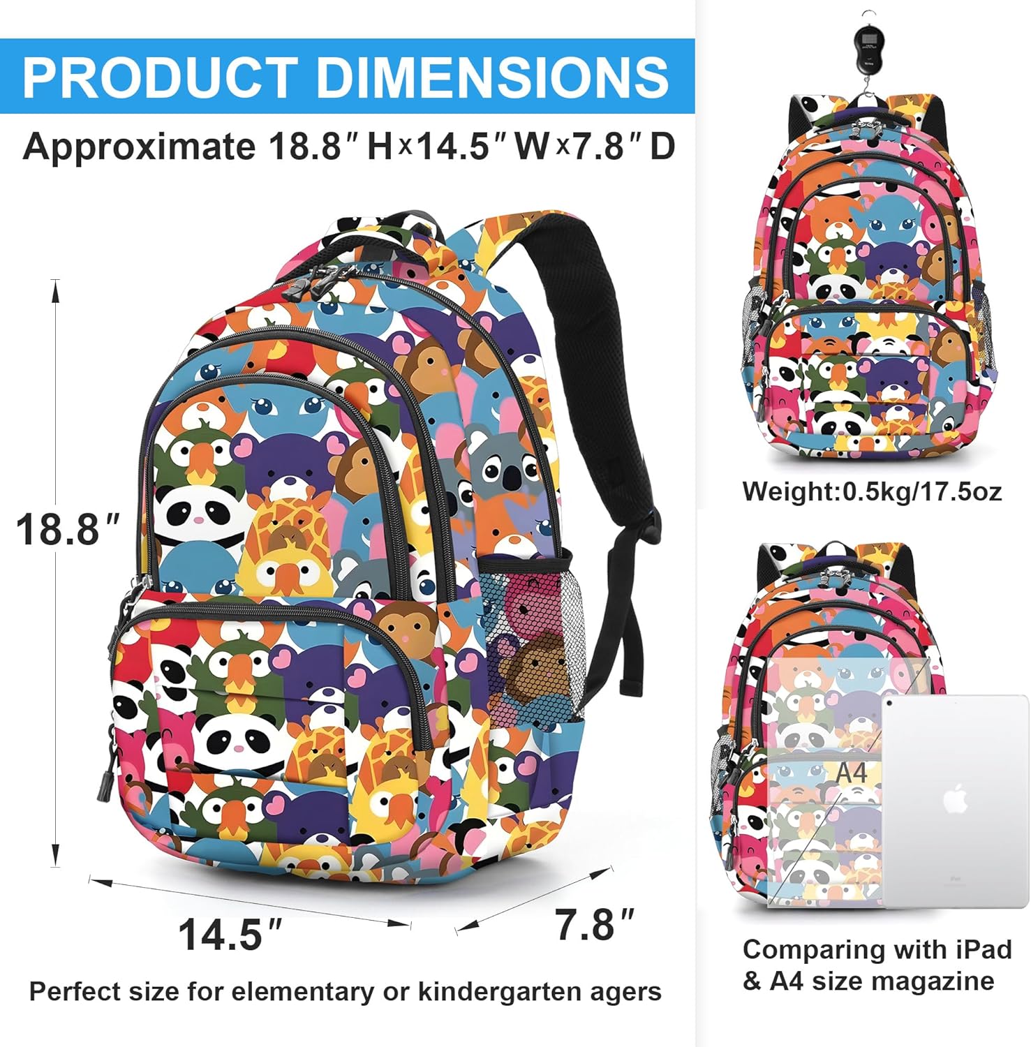 rickyh style Lightweight Elementary Durable Backpack Student Kids Waterproof Backpack