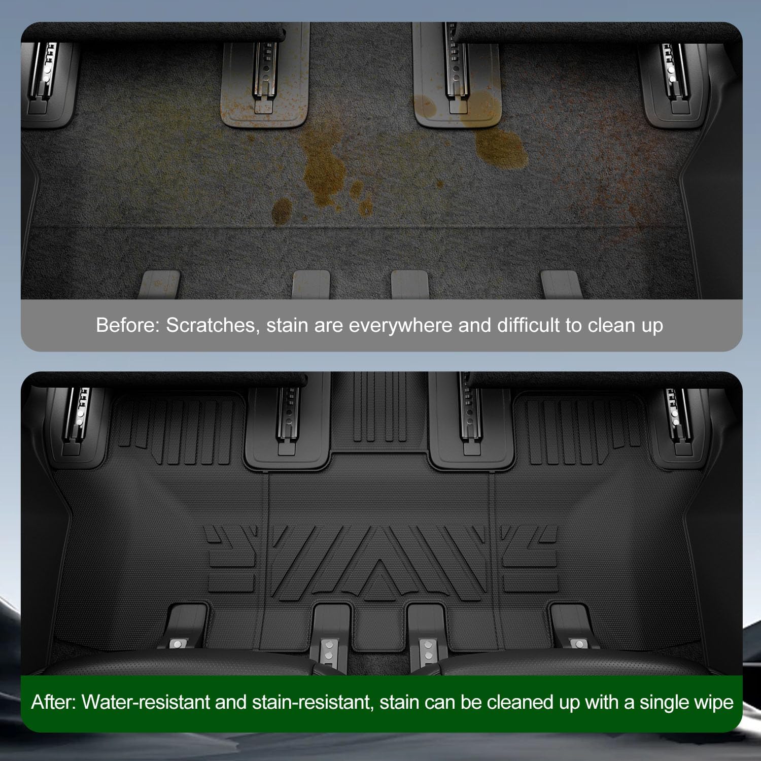 Fuel 6&7 Seats Floor Mat Compatible with 2021-2026 Kia Sorento Cargo Mat Not for Hybrid TPE Backrest Trunk Liner Cargo Floor Liner Replacement for 2021-2026 Kia Sorento Accessories