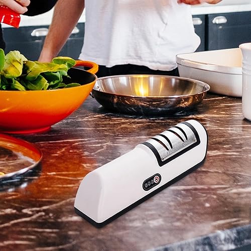 Miniatura 7 de Herramienta de afilado de cuchillos eléctricos para tijeras de restaurante, negro