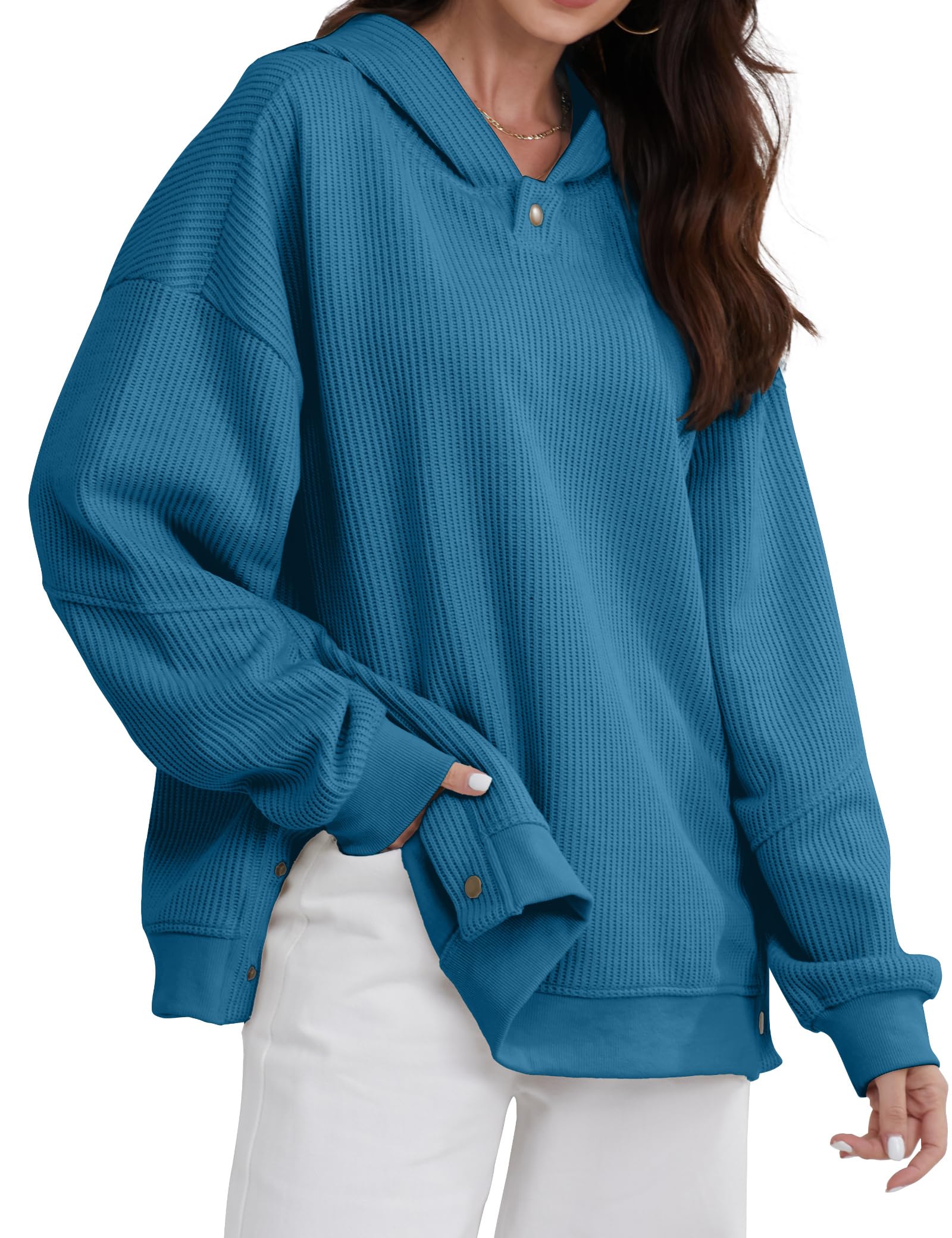 FAIABLE Mens Oversized Hoodies Pullover Heavyweight Sweater Long Sleeve Knit Hooded Sweatshirt Casual Hoodies Sweater