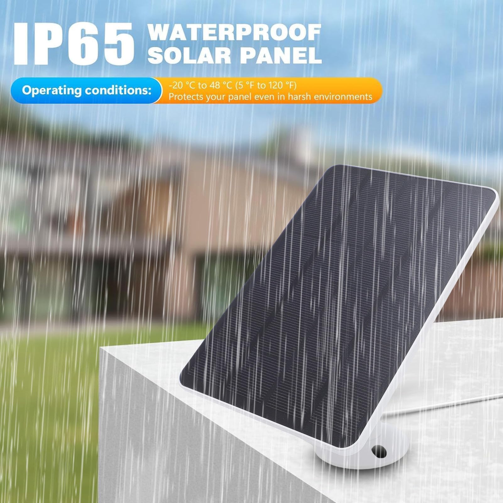 2pcs Cargador Solar para el Timbre con batería Ring, Panel Solar de 10 W con Soporte de Pared Giratorio d360°, Cable de 3 Metros, IP65 para el Timbre con vídeo Ring 2/3/3+/4